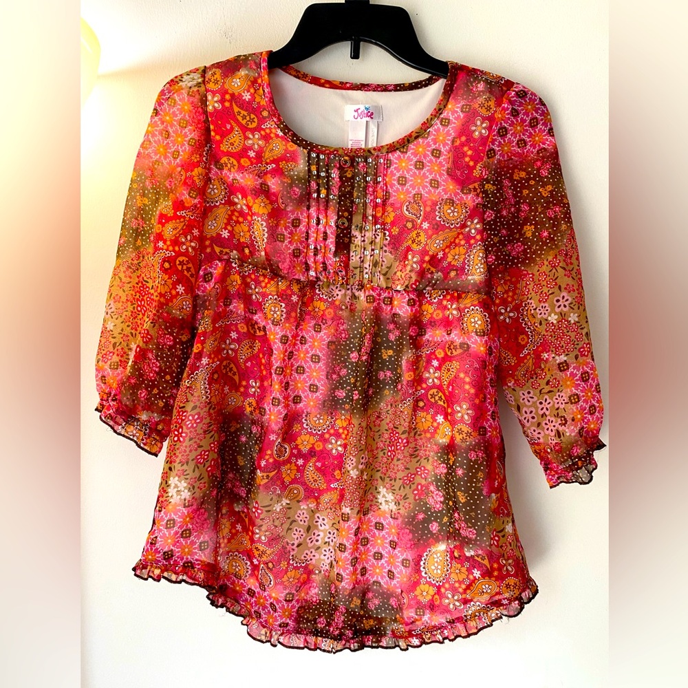 GIRLS~ Justice “Love yourself” Blouse. Size: 14